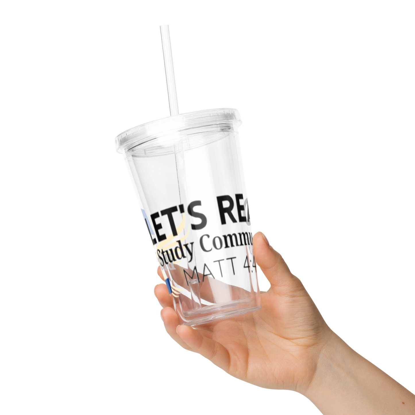 Clear plastic tumbler